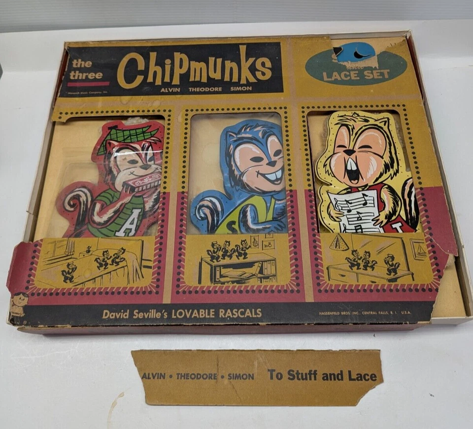 Juego de cosas y encaje The Three Chipmunks Alvin Theodore Simon caja de colección Foto 1 de 4