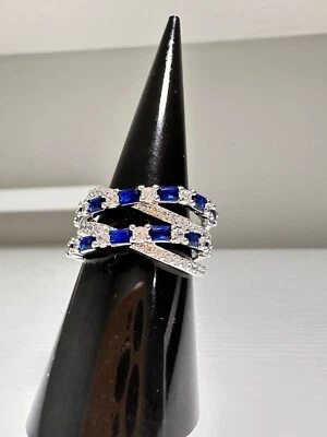 Talla 6 - RBP8148 - Tell Me You Love Me, zafiro creado en laboratorio en baño de rodio Foto 1 de 4