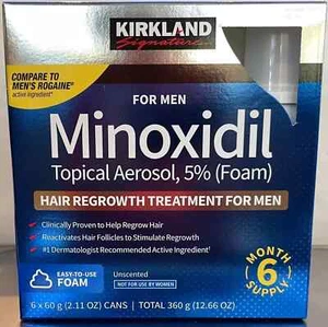 Kirkland Minoxidil 5% Foam Men Hair Regrowth Treatment SEALED BOX 9-2026+ - Picture 1 of 4