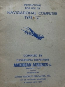 Vintage 1945 American Airlines Nav Computer Type C Instructions Booklet vintage - Picture 1 of 7