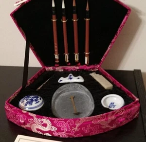 Chinese Calligraphy Brush Pen Ink Writing Painting Sumo Box Set - Picture 1 of 4