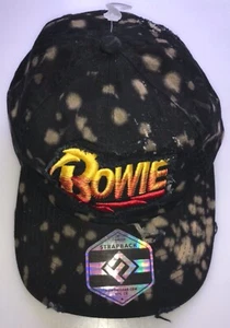 David Bowie Hat Baseball Cap Distressed Look By H3 Head ware New NWT Strapback - Picture 1 of 8