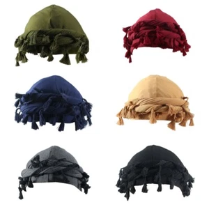 Women Men Muslim Durag Turban Head Wrap Satin Lined Head Scarf Hat Cap Cover - Picture 1 of 19