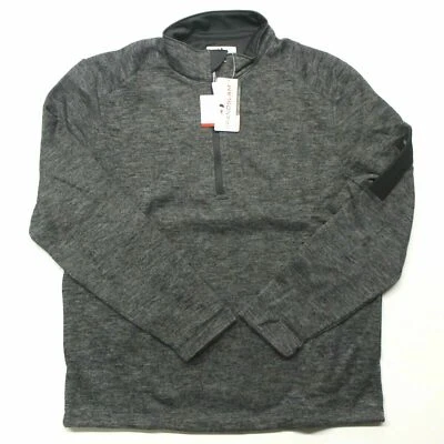 Men's Grand Slam Fleece Quarter-Zip Golf Pullover - Caviar Charcoal Gray - M - Image 1 of 4