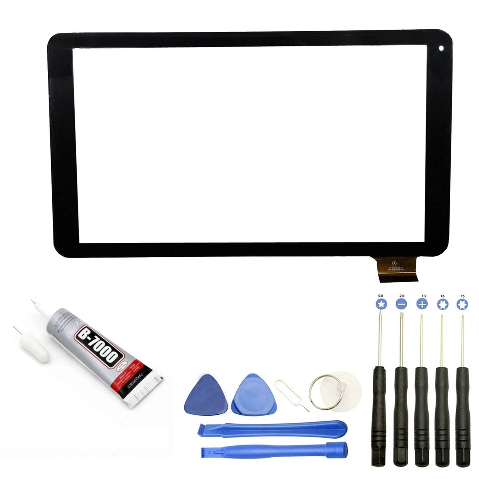 VISIODIRECT VITRE ECRAN TACTILE POUR LOGICOM L-EMENT TAB 1042 10.1 NOIR+OUTILS