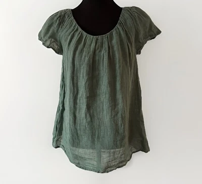 BRORA  100% Organic Linen Blouse Top Women’s Size 8 Lagenlook Resort Cottagecore - Image 1 of 4