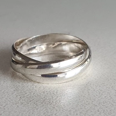 NEW Sterling Silver Russian Wedding Ring 925 Hallmarked 3mm x 3 - image 1 of 4