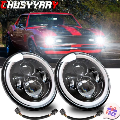 подходит для Chevrolet Camaro Z28 SS RS 1967 1968 1969 1970 1971 пара 7-дюймовых светодиодных фар - Изображение 1 из 4