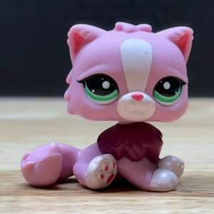 LPS Littlest Pet Shop #2138 Rosa Blanco Magenta Gato Persa Ojos Verdes Hasbro - Imagen 1 de 5