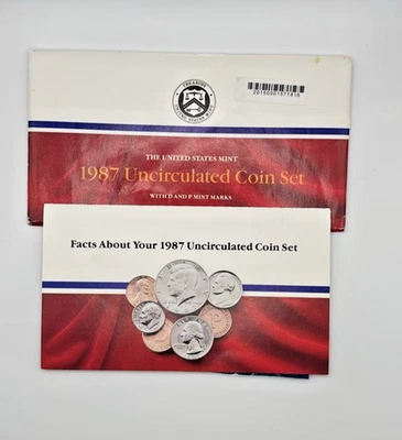 United States Mint 1987 Uncirculated Coin Set with D and P Mint Marks  - Image 1 of 4
