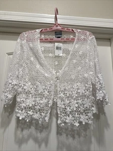 Hase Kaninchen Kurzarm weiß Häkel Bolero Day Shrug Gr. XL - Bild 1 von 17