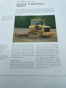 1980 Track Marshall TM135 Tractor England Frameable Article Pics Specs Display - Picture 1 of 1