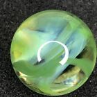 Contemporary Glass Art Marble 1.04" Green Blue Swirl Core MIB Handmade Hider