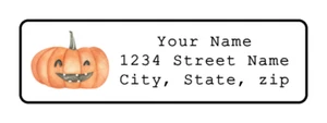 400 Personalized Halloween Pumkin Return Address Labels Stickers 1/2"x1 3/4". - Picture 1 of 1