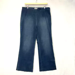 Boston Proper Wide Leg Flare Jeans Size 18 Dark Wash Blue Stretch Denim Relaxed - Picture 1 of 14