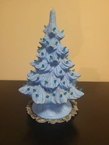Árbol de Navidad Vintage 12" Cerámica Iluminado Bebé AZUL con Luces AZULES... ¡¡LEER!!! - Imagen 1 de 24