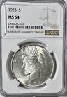 1923 Peace Silver Dollar $1 NGC MS64  #45