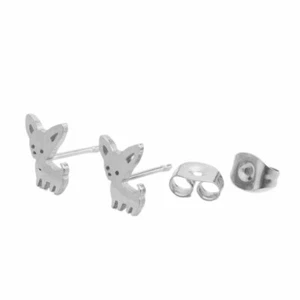 Puntita Perro Dog Pendientes Plateado Acero Inoxidable Hipoalergénico - Imagen 1 de 1