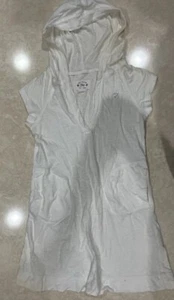 girls GAP KIDS WHITE SWIMSUIT COVER-UP plain BEACH CRUISE hoodie MEDIUM 8 - Picture 1 of 1