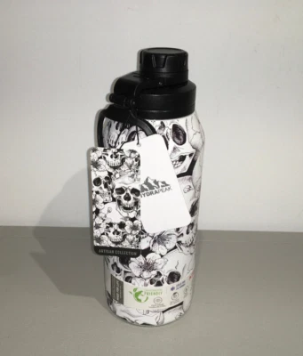 BOTELLA DE AGUA HYDROPEAK "SKULLFACE" BLANCO Y NEGRO 32 oz (NUEVA CON ETIQUETAS) Foto 1 de 2
