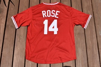 New! Pete Rose Cincinnati Reds ALT Red Mesh-Pullover Baseball Jersey Men (EG) XL - Image 1 of 2