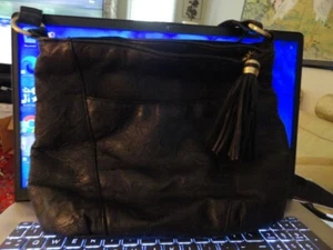 SCHWARZE SCHULTERTASCHE AUS GEPRÄGTEM LEDER MEDIUM VINTAGE ST JOHNS - Bild 1 von 6