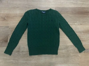 Ralph Lauren 100% Cotton Knitted Sweater Size S (8) Boys Kids Green Long Sleeve - Picture 1 of 4