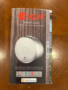 August Smart Lock Bluetooth Deadbolt Homekit - Silver - AUG-SL02-M02-S02 - Picture 1 of 5