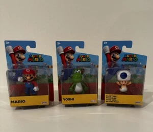 NEU! JAKKS World of Nintendo Super Mario Yoshi, Mario & Blue Toad 2,5" 2023 - Bild 1 von 8