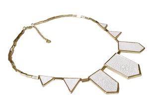 House of Harlow 1960 Gold Tone Pyramid Bib Geometric Necklace - Picture 1 of 6