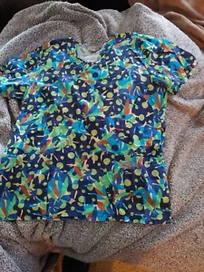 Scrubzone Women's Scrub Top Size M Multicolored Preowned - Picture 1 of 9