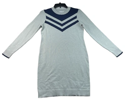 Vestido Suéter Charter Club Mujer Talla Pequeña Gris Azul Manga Larga Tejido Nuevo Foto 1 de 4