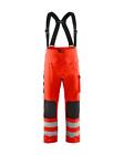 Blaklader red hi-vis waterproof removable braces rain trousers #1302
