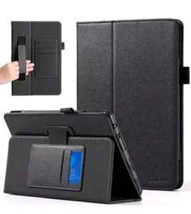 Slim Folding Stand Folio Cover Tablet Case for Fire 10 W/ Card Pocket Black New - Picture 1 of 4