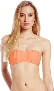 Seafolly 240227 Womens Bandeau Bikini Top Swimsuit Solid Nectarine Size 12 US - Picture 1 of 4