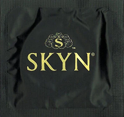 Condones delgados lubricados Lifestyles SKYN NO LÁTEX, a granel + estuche de bolsillo plateado Foto 1 de 4