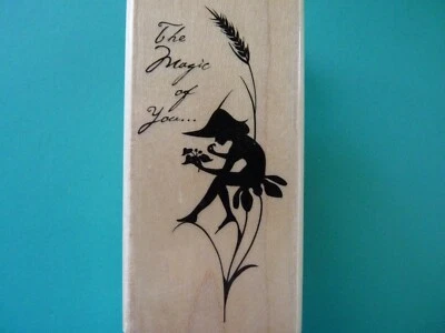 Garden Pixie on Blade of Grass RUBBER STAMPEDE Rubber Stamp Magic of You - Imagem 1 de 2