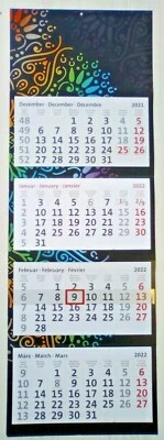 XXL 2023 LUXUS 4 MONATSKALENDER WANDKALENDER SCHWARZ 4 MONATE PLANER KALENDER - Bild 1 von 3