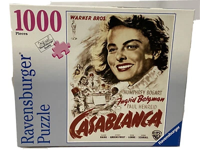 Ravensburger Jigsaw Puzzle Casablanca Movie Poster 1000 Pc Bergman Bogart - Image 1 of 4