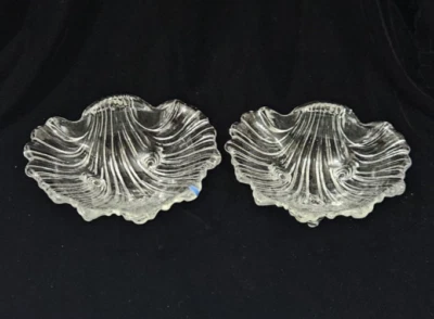 Antigo Dois Cristal Concha Pé Joias Doces Saboneteira Decoração de Praia Costeira Presente - Imagem 1 de 4