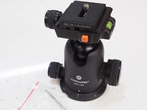 Cabezal de trípode para cámara de bola Vanguard SBH-100 y placa QS39 QR, rosca de 3/8" o 1/4" - Imagen 1 de 12