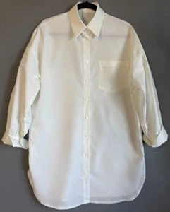 Commense Shirt Women XS White Button Up Long Sleeve Collared Pocket Business - Picture 1 of 23