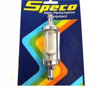 Speco 28C380 Inline Carby Fuel Filter 3/8" Inlet / Outlet With Glass Cover - Picture 1 of 3