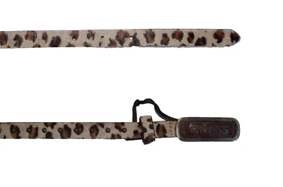 GUESS sz M / 95 WOMENS WAIST BELT LEOPARD REAL LEATHER ANIMAL PRINT SKINNY 660 - Image 1 of 4