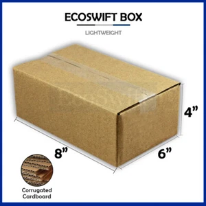 1-Caja 8x6x4 EcoSwift Cartón Embalaje Mudanza Envío Caja Cartón Corrugado - Imagen 1 de 5
