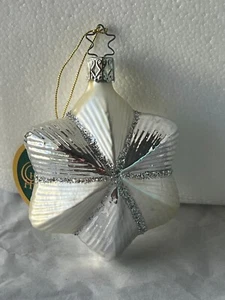 Christmas ornament glass silver star Inge's Germany MAX2068 - Picture 1 of 5