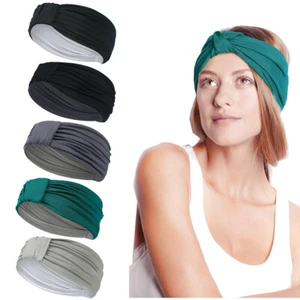 Diadema deportiva banda para sudar diademas anchas para correr ciclismo tenis gimnasio entrenamiento - Imagen 1 de 16