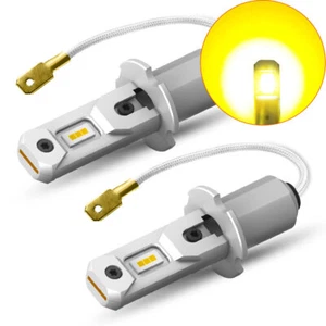 2X AUXITO Yellow H3 LED Fog Light Headlight Bulbs Lamp Conversion Kit 3000K - Picture 1 of 10