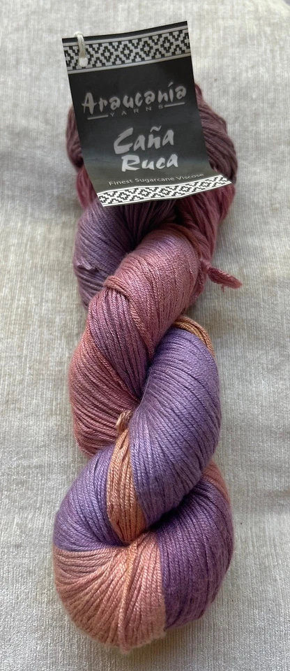 1 Skein Araucania Caña Ruca, 100% Sugarcane/Viscose, #08 (Pink, Orange, Purple) - Image 1 of 2