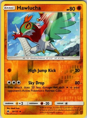 Hawlucha 70/131 SM - Forbidden Light Pokemon TCG LP - Image 1 of 2